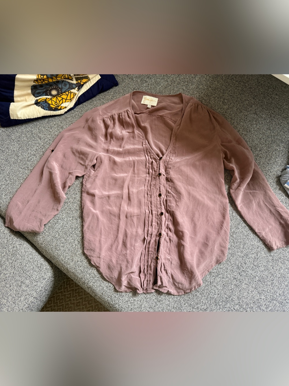 Yumi Kim - Silk Mauve Button-Front Shirt (Size XS)